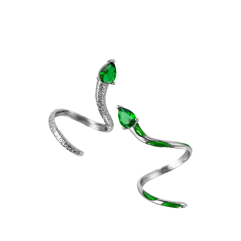 Anillo Serpiente Esmeralda (Ajustable)