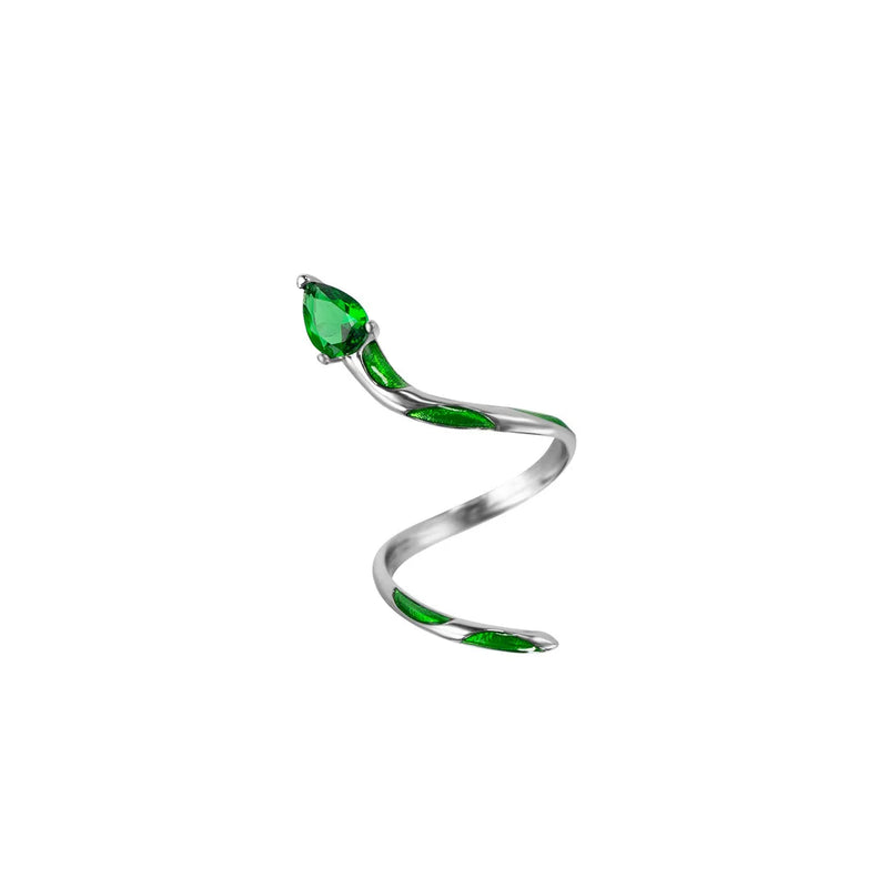 Anillo Serpiente Esmeralda (Ajustable)